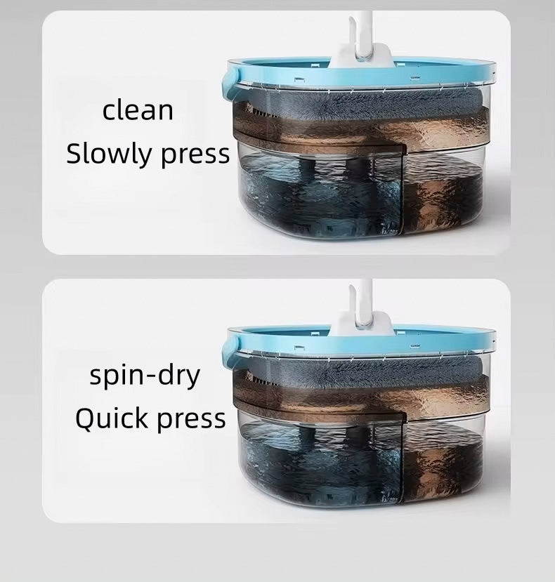One Set Household Spin Mop & Bucket Set – Hands-Free Wash, Dust Mop, Sewage Separation, Dry & Wet Use for Hardwood Floors, Tiles, Marble, and More