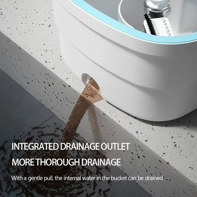 One Set Household Spin Mop & Bucket Set – Hands-Free Wash, Dust Mop, Sewage Separation, Dry & Wet Use for Hardwood Floors, Tiles, Marble, and More