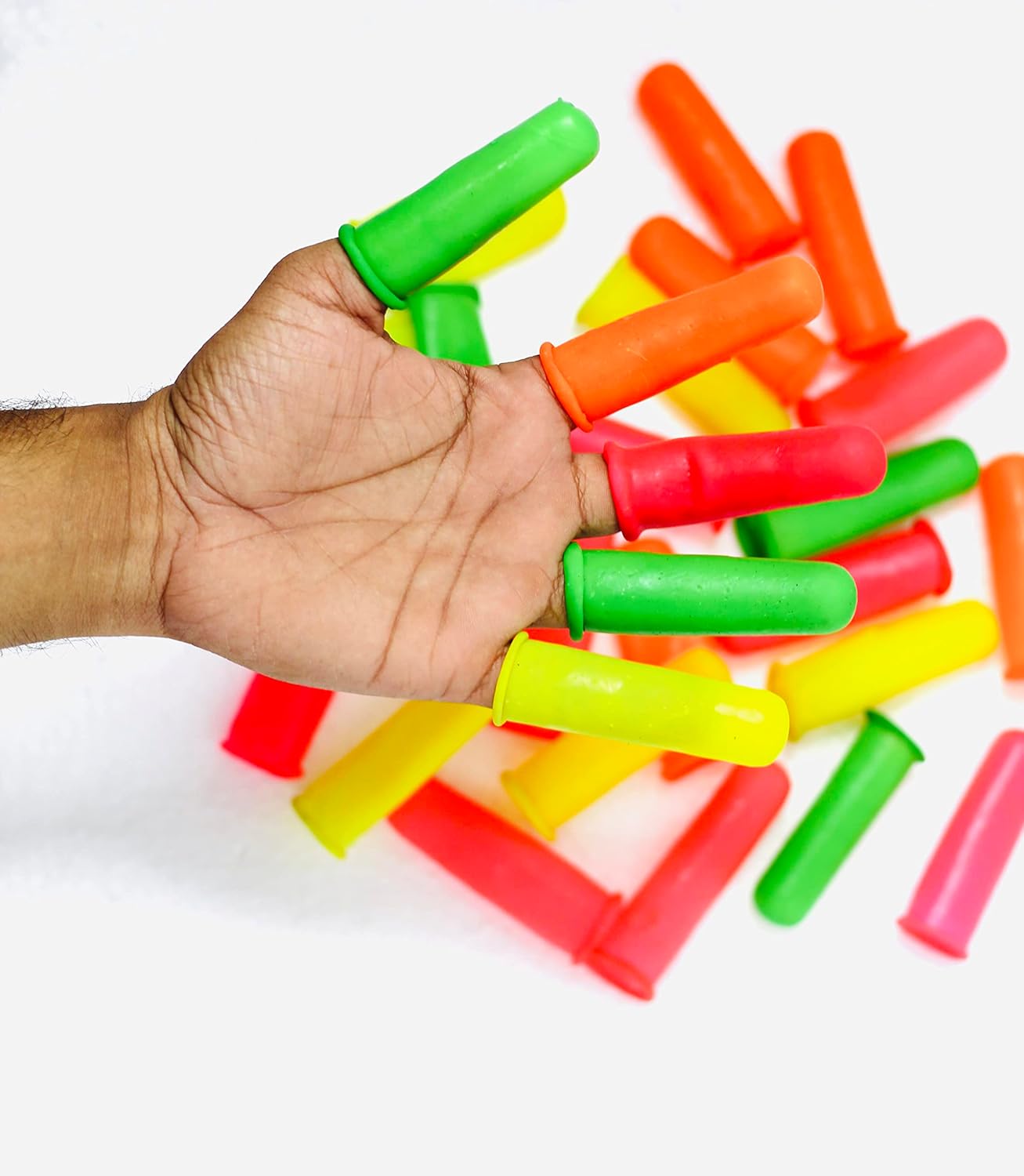 Latex Kitchen Finger Cap Pack of 5 | Multi Color