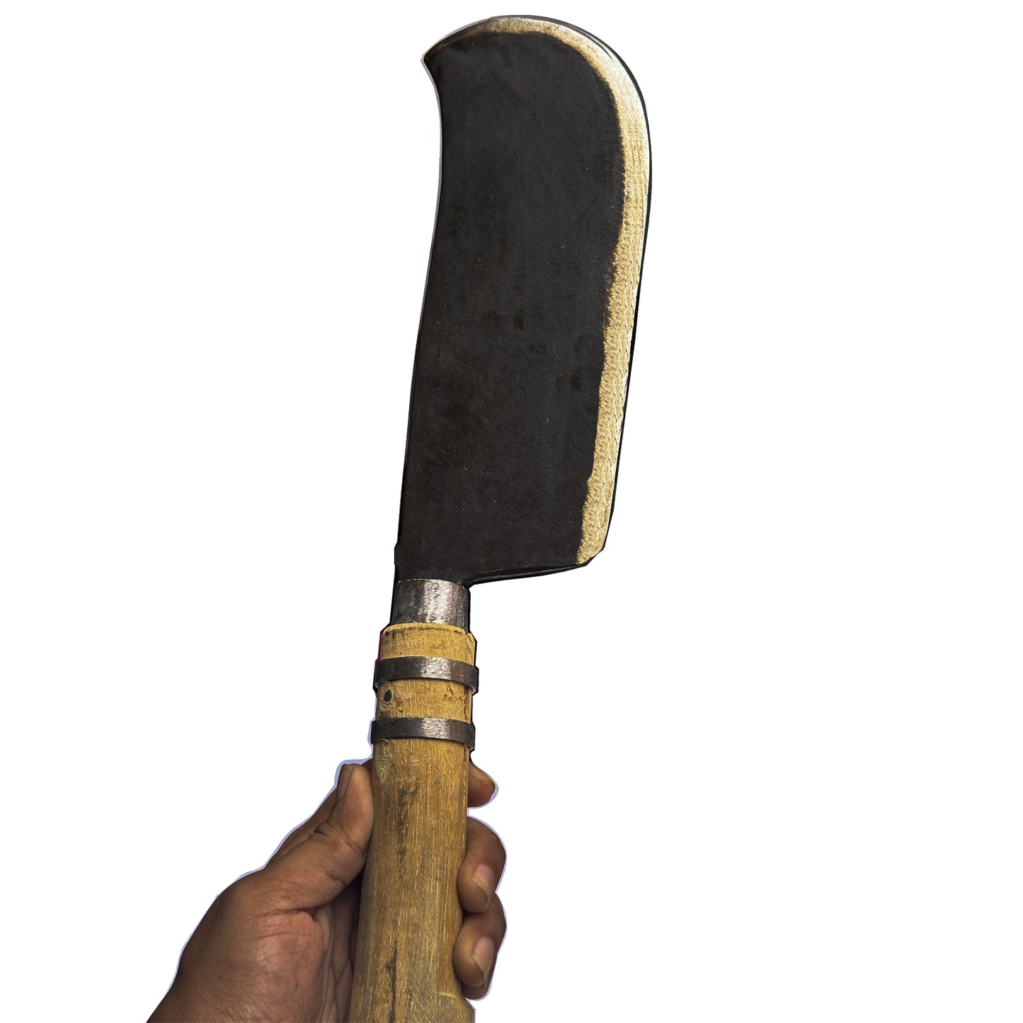Loha Heavy-Duty Traditional Meat Cleaver | Handmade High-Carbon Iron Steel Blade | Wooden Grip with Steel Ring Handle | Premium Butcher Knife
