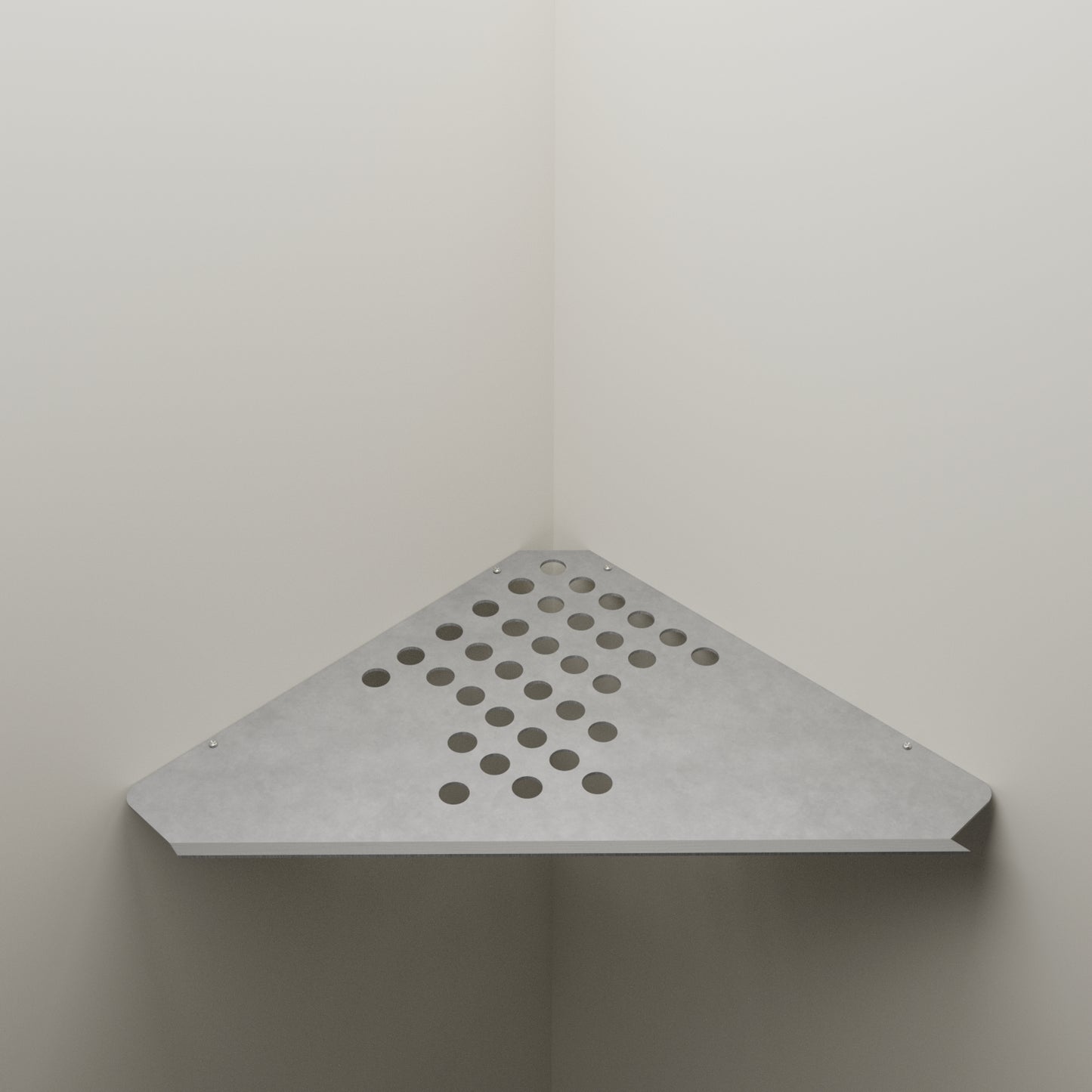 Geeth Influence Stainless Steel Satin Corner Shelf ,300x300 MM : #6039_SS