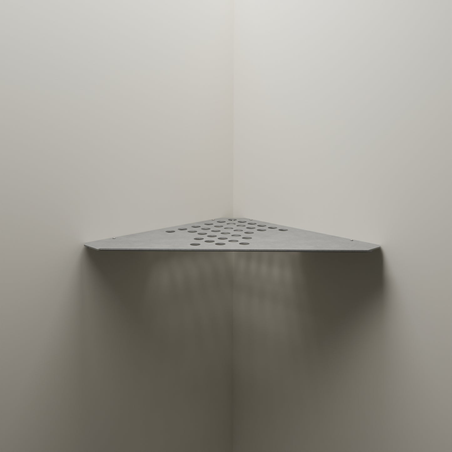 Geeth Influence Stainless Steel Satin Corner Shelf ,300x300 MM : #6039_SS