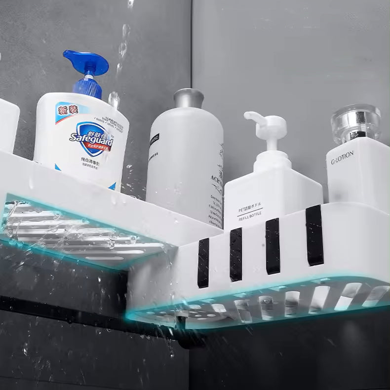 Pebble PVC Self-Adhesive Bathroom Shelf: Versatile for Bathroom & Kitchen | Corner Shelf Option Included