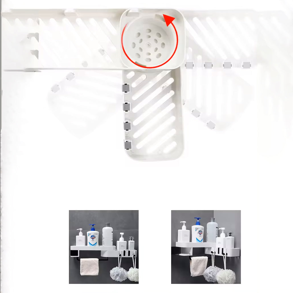 Pebble PVC Self-Adhesive Bathroom Shelf: Versatile for Bathroom & Kitchen | Corner Shelf Option Included