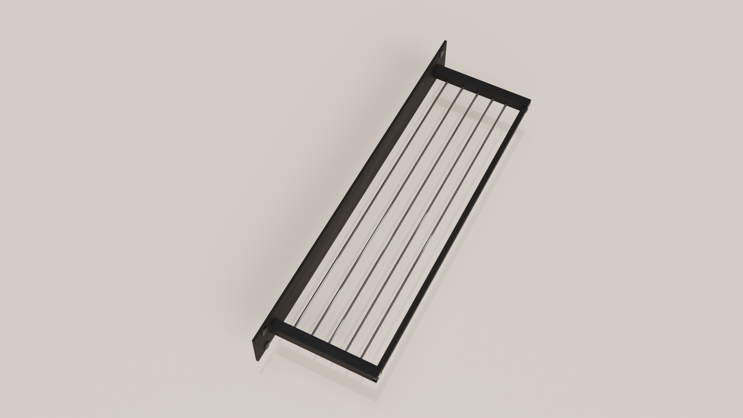 Geeth Influence Shimmery Aluminium Black Towel Rack 600 MM : #7018 WBS