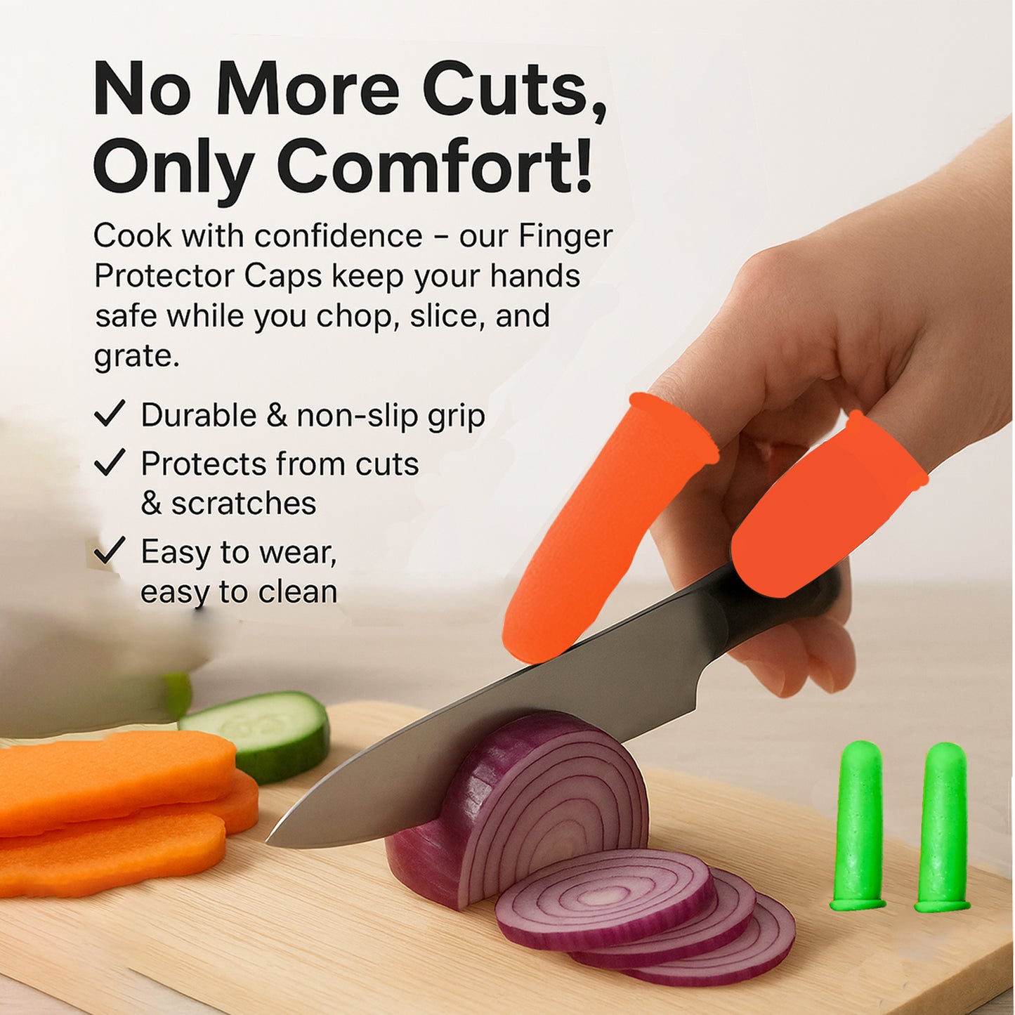 Latex Kitchen Finger Cap Pack of 5 | Multi Color
