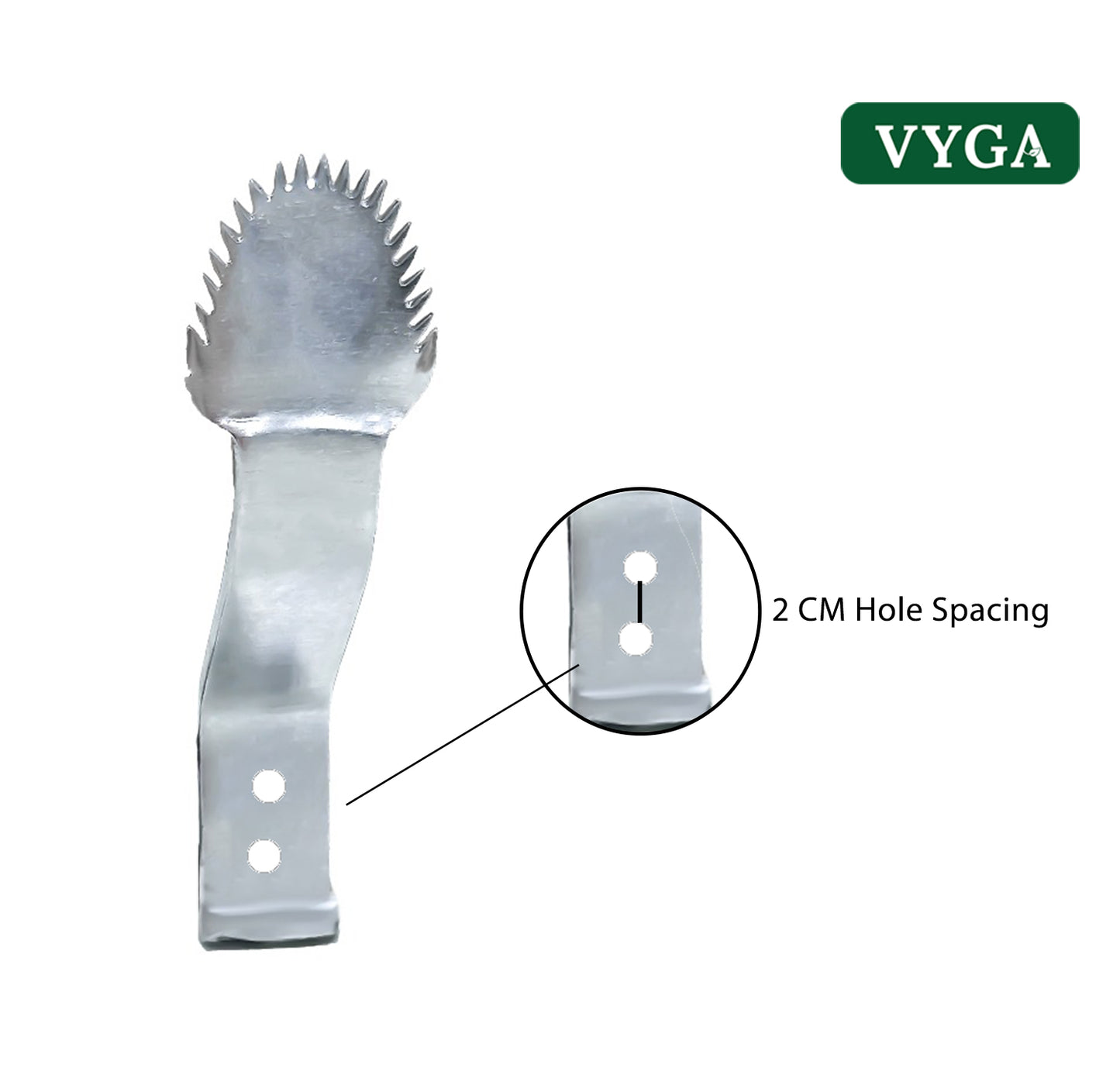Vyga Coconut Scraper Blade, Nickel-Plated Cast Iron for Rust Resistance and Durability, 2 CM Hole Spacing