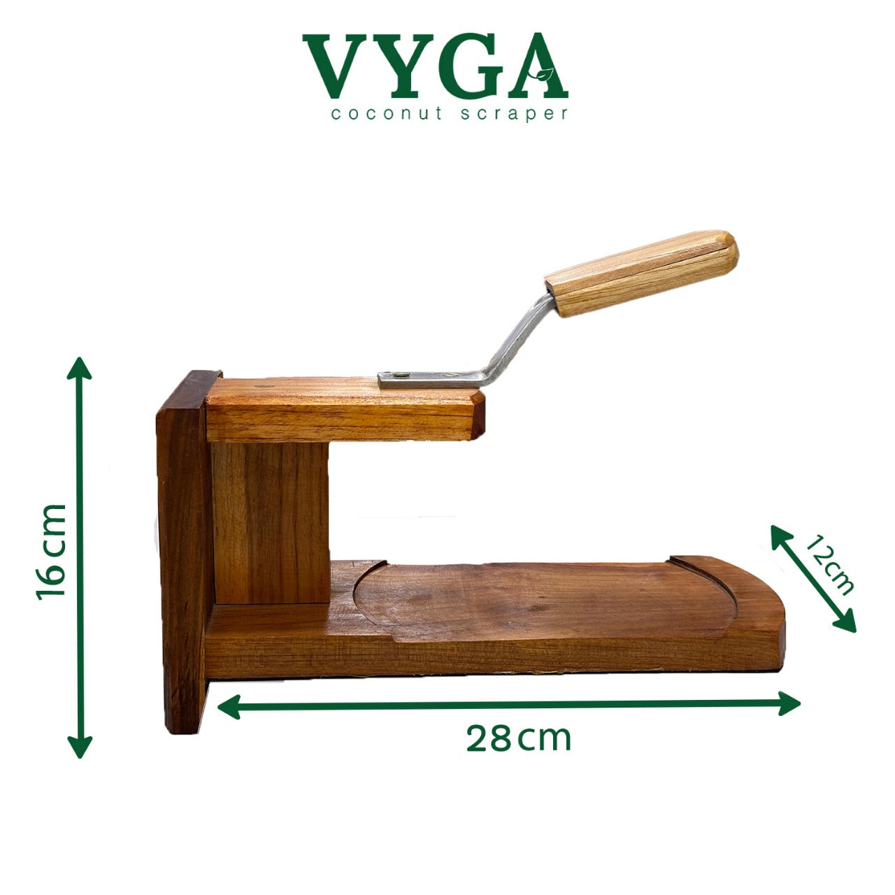 Vyga Handmade Teak Wood Coconut Scraper – Handcrafted in Kerala 🥥✨