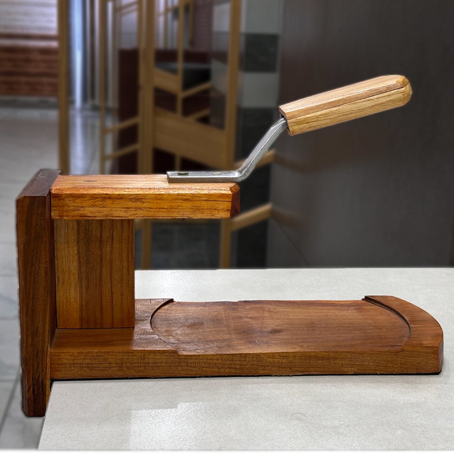 Vyga Handmade Teak Wood Coconut Scraper – Handcrafted in Kerala 🥥✨