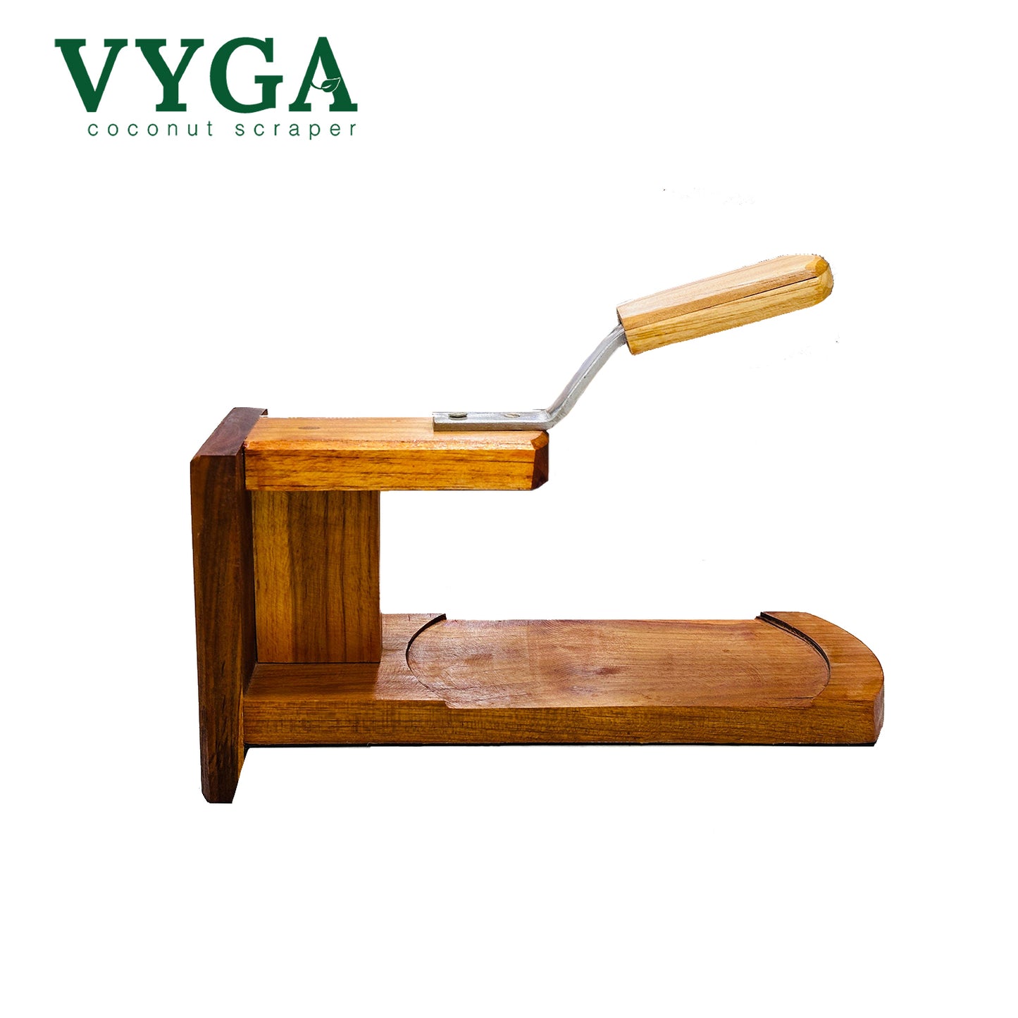 Vyga Handmade Teak Wood Coconut Scraper – Handcrafted in Kerala 🥥✨