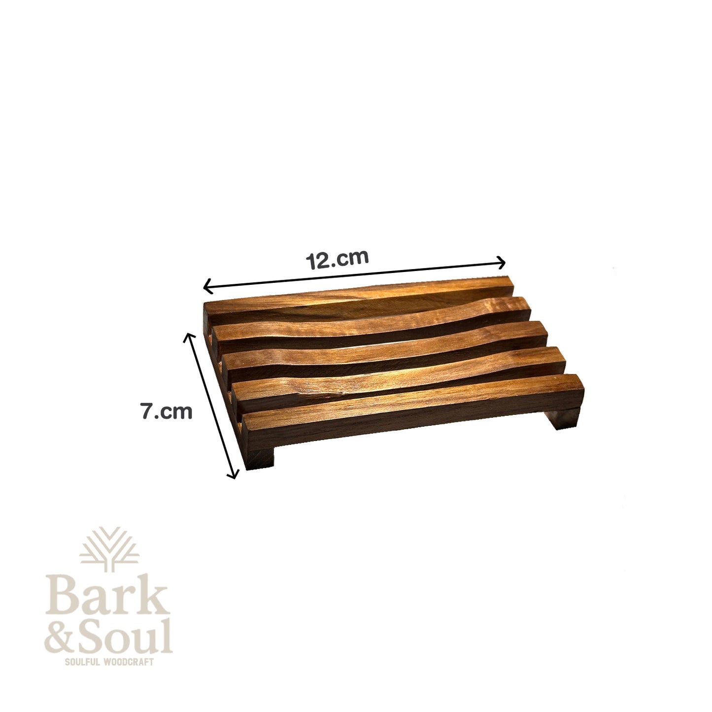 Bark and Soul Teak Wood Polished Soap Dish – Handmade, Waterproof & Reversible | Wooden Soap Holder for Bathroom, Kitchen & Shower | Eco-Friendly & Durable – Made in India