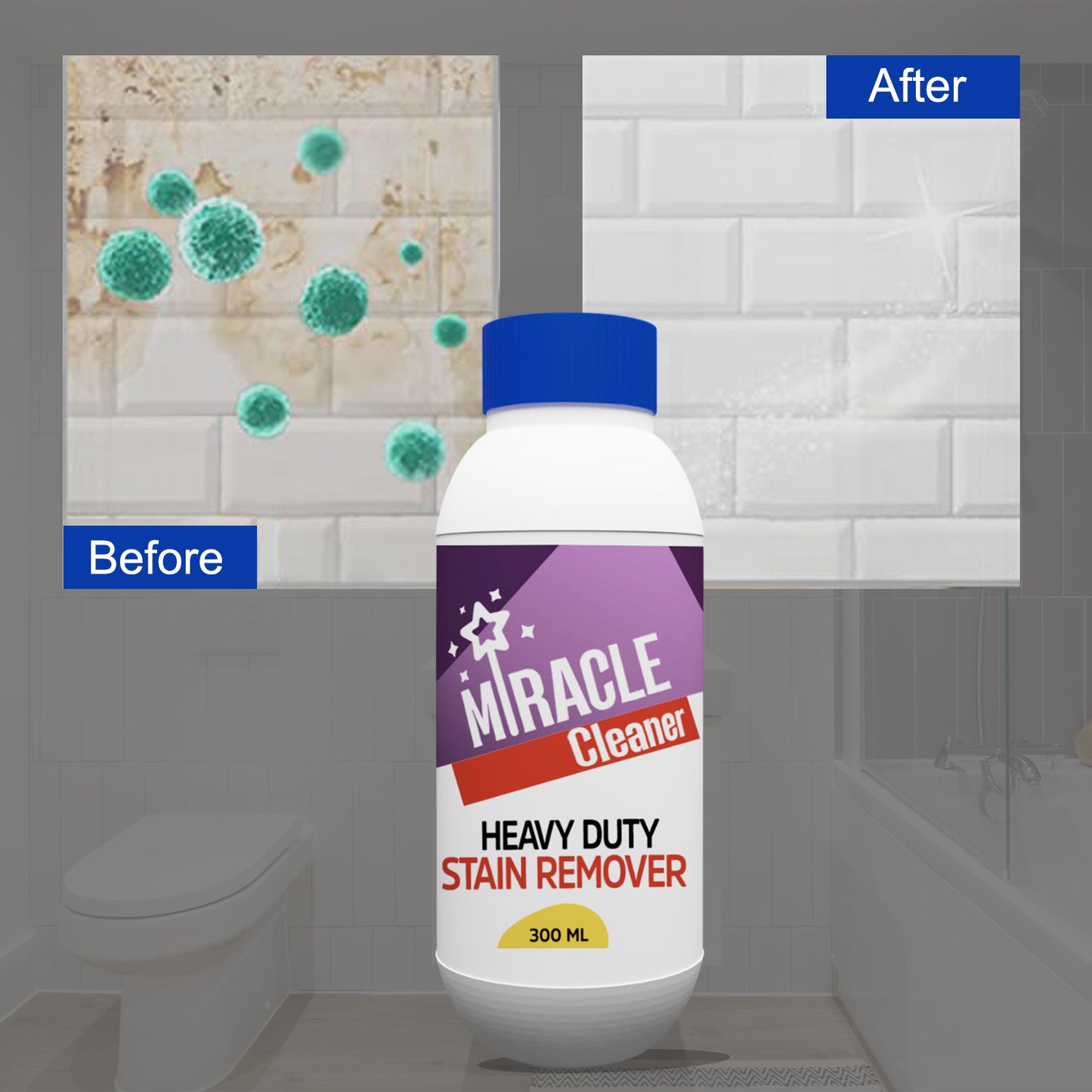 Miracle Heavy Duty Stain Remover Tile Cleaner, 300 mL