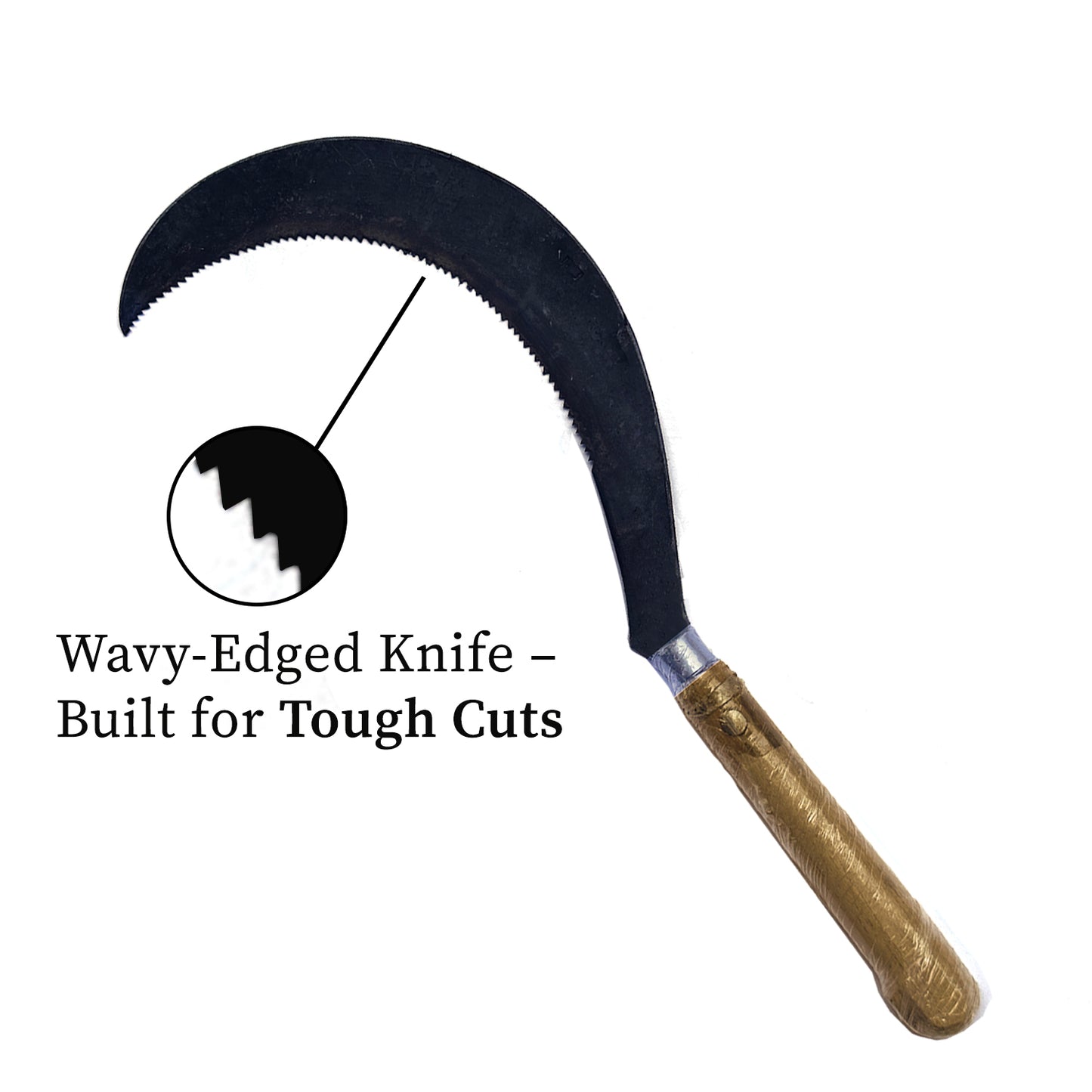 Traditional Handmade Kitchen Knife – Medium Size, High-Tempered Iron Steel, Full Tang, Wooden Handle, Multi-Purpose for Cutting