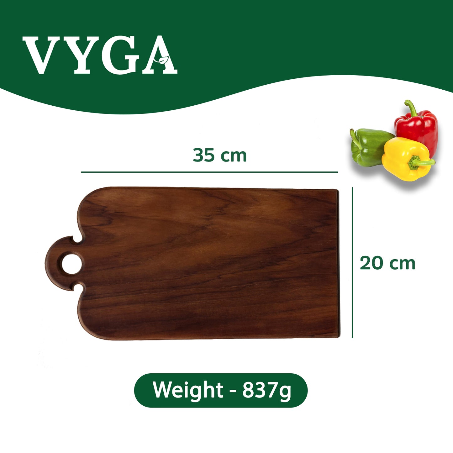 Vyga Teakwood Chopping Board β Chop Fresh. Stay Clean. No Toxins.