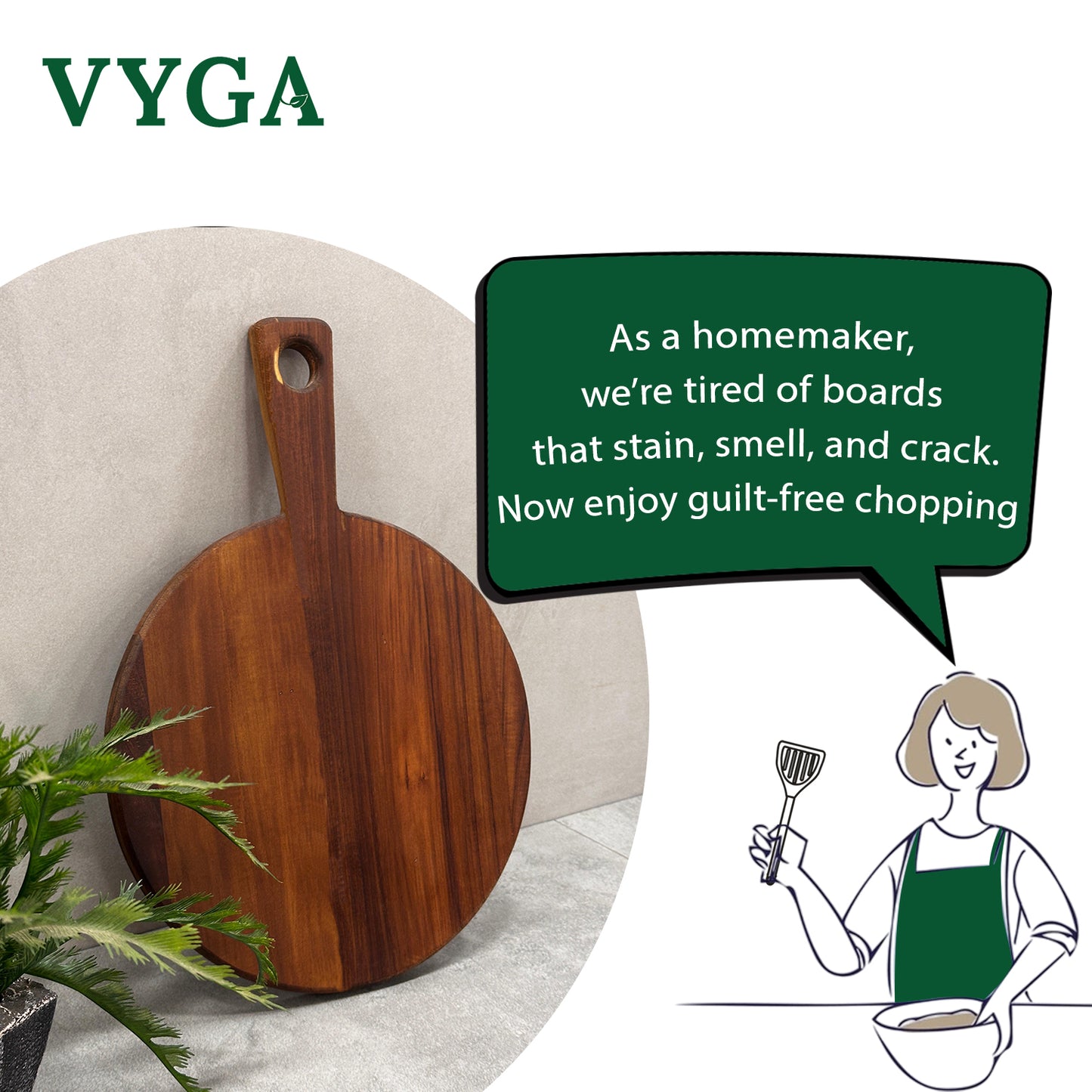 Vyga Teakwood Chopping Board β Chop Fresh. Stay Clean. No Toxins. D.RND