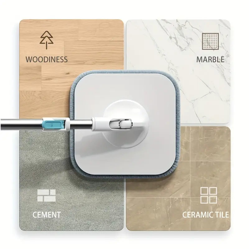 One Set Household Spin Mop & Bucket Set – Hands-Free Wash, Dust Mop, Sewage Separation, Dry & Wet Use for Hardwood Floors, Tiles, Marble, and More