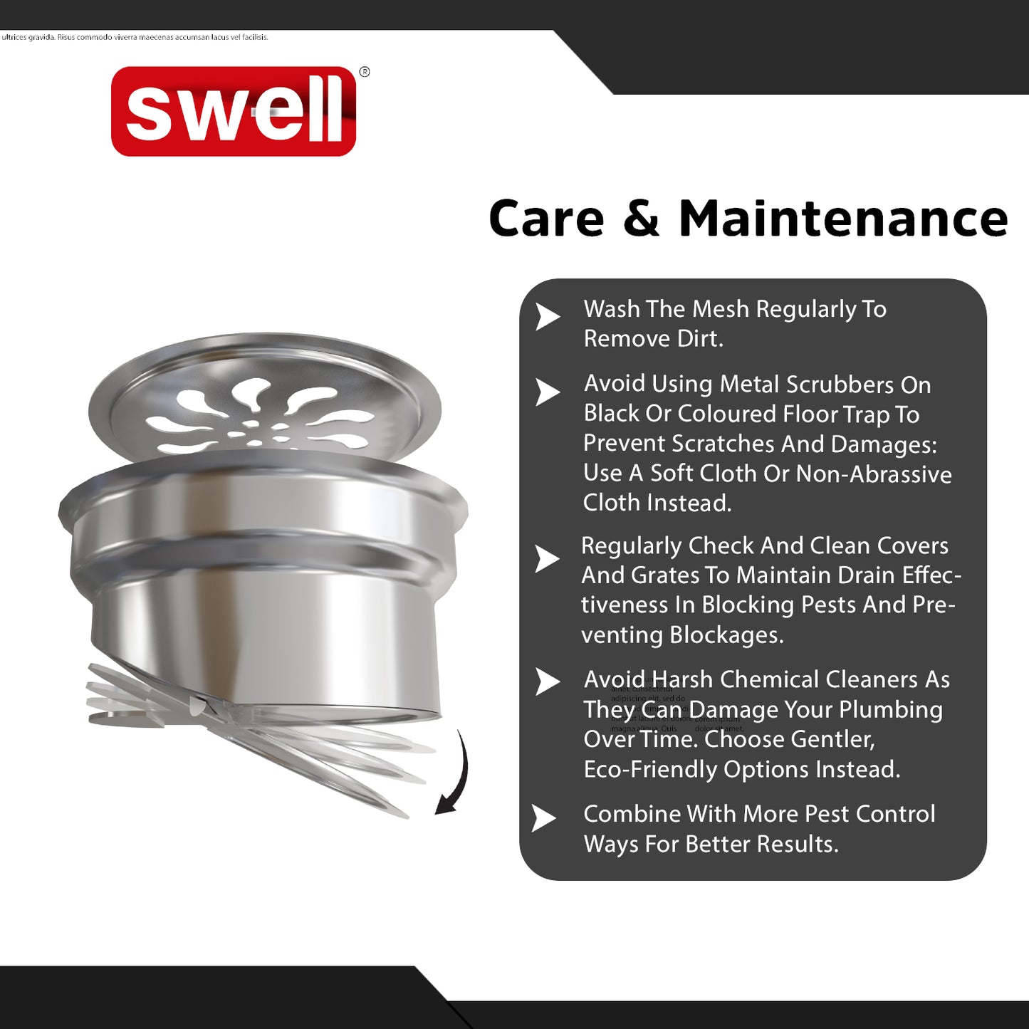 Swell Auto-Close Bowl Jali – For Swell Floor Drains Only (Not for Direct Floor Use) Satin Chrome
