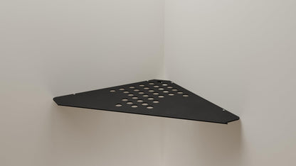 Geeth Influence Shimmery Aluminium Corner Shelf Black 300x300 MM , #6045 AL