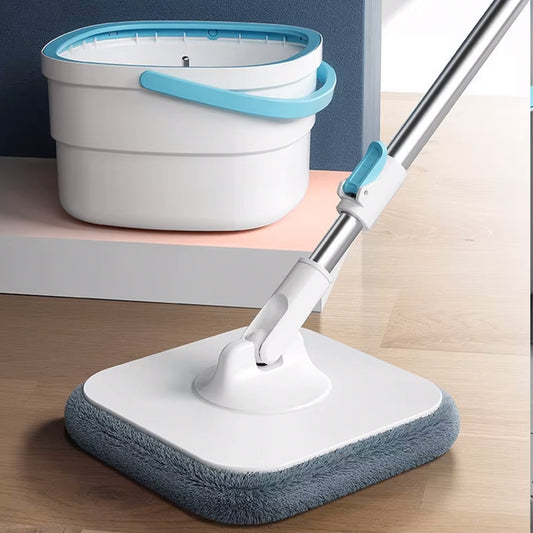 One Set Household Spin Mop & Bucket Set – Hands-Free Wash, Dust Mop, Sewage Separation, Dry & Wet Use for Hardwood Floors, Tiles, Marble, and More