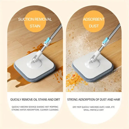 One Set Household Spin Mop & Bucket Set – Hands-Free Wash, Dust Mop, Sewage Separation, Dry & Wet Use for Hardwood Floors, Tiles, Marble, and More