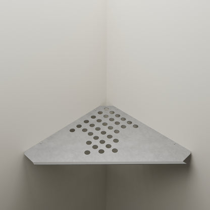 Geeth Influence Stainless Steel Satin Corner Shelf ,300x300 MM : #6039_SS