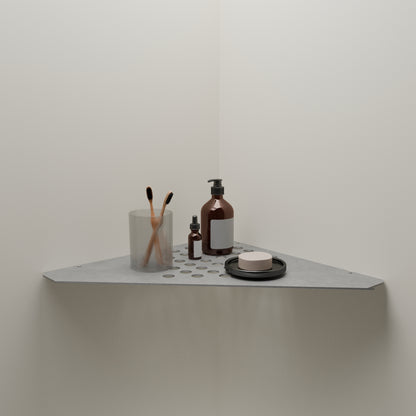 Geeth Influence Stainless Steel Satin Corner Shelf ,300x300 MM : #6039_SS