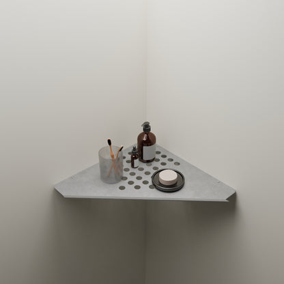 Geeth Influence Stainless Steel Satin Corner Shelf ,300x300 MM : #6039_SS