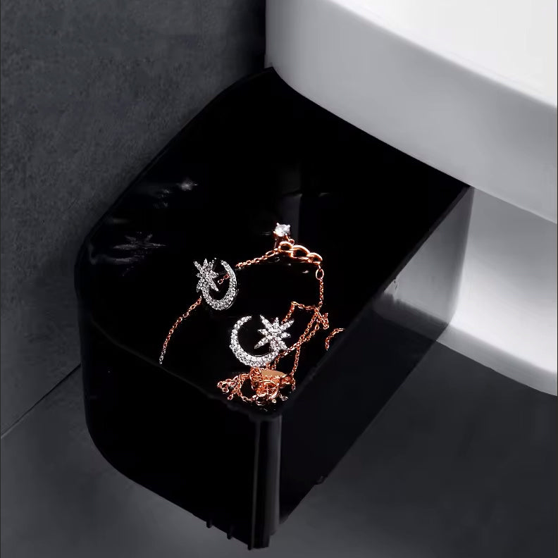 Pebble PVC Self-Adhesive Bathroom Shelf: Versatile for Bathroom & Kitchen | Corner Shelf Option Included