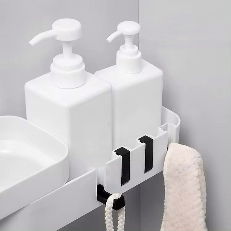 Pebble PVC Self-Adhesive Bathroom Shelf: Versatile for Bathroom & Kitchen | Corner Shelf Option Included