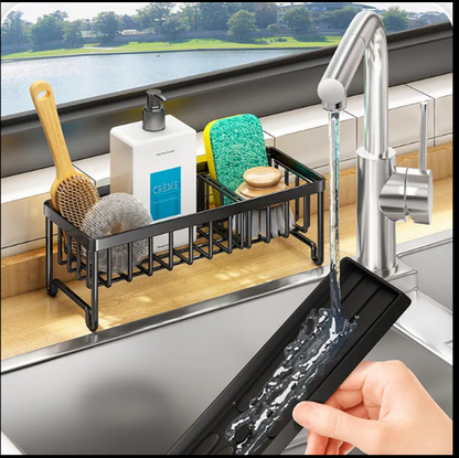 Sink Organizer – Keeps Countertops Dry, Stores Sponges, Soap, and Brushes, Perfect for Kitchen and Bathroom Use