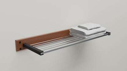 Geeth Influence Wooden Towel Rack with Stainless Steel Rails 600 MM:7023 WBS