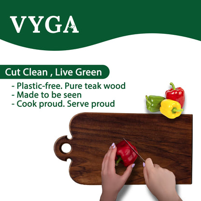 Vyga Teakwood Chopping Board – Chop Fresh. Stay Clean. No Toxins.