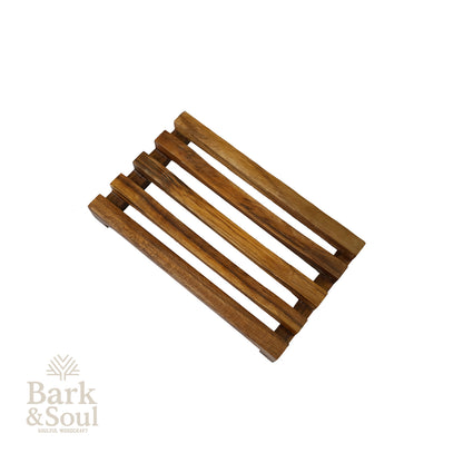 Bark and Soul Teak Wood Polished Soap Dish – Handmade, Waterproof & Reversible | Wooden Soap Holder for Bathroom, Kitchen & Shower | Eco-Friendly & Durable – Made in India