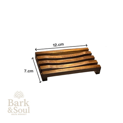 Bark and Soul Teak Wood Polished Soap Dish – Handmade, Waterproof & Reversible | Wooden Soap Holder for Bathroom, Kitchen & Shower | Eco-Friendly & Durable – Made in India