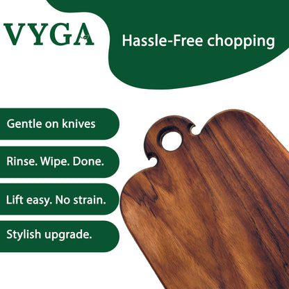 Vyga Teakwood Chopping Board – Chop Fresh. Stay Clean. No Toxins.