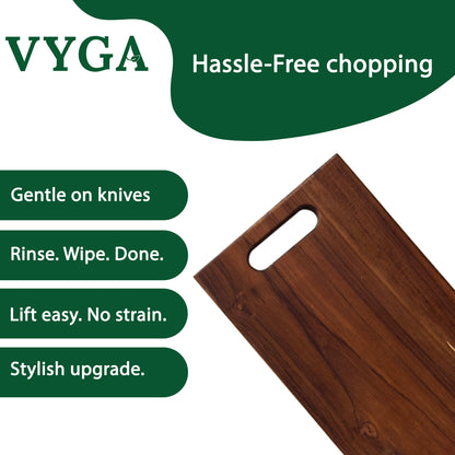 Vyga Teakwood Chopping Board – Chop Fresh. Stay Clean. No Toxins. D.SQR