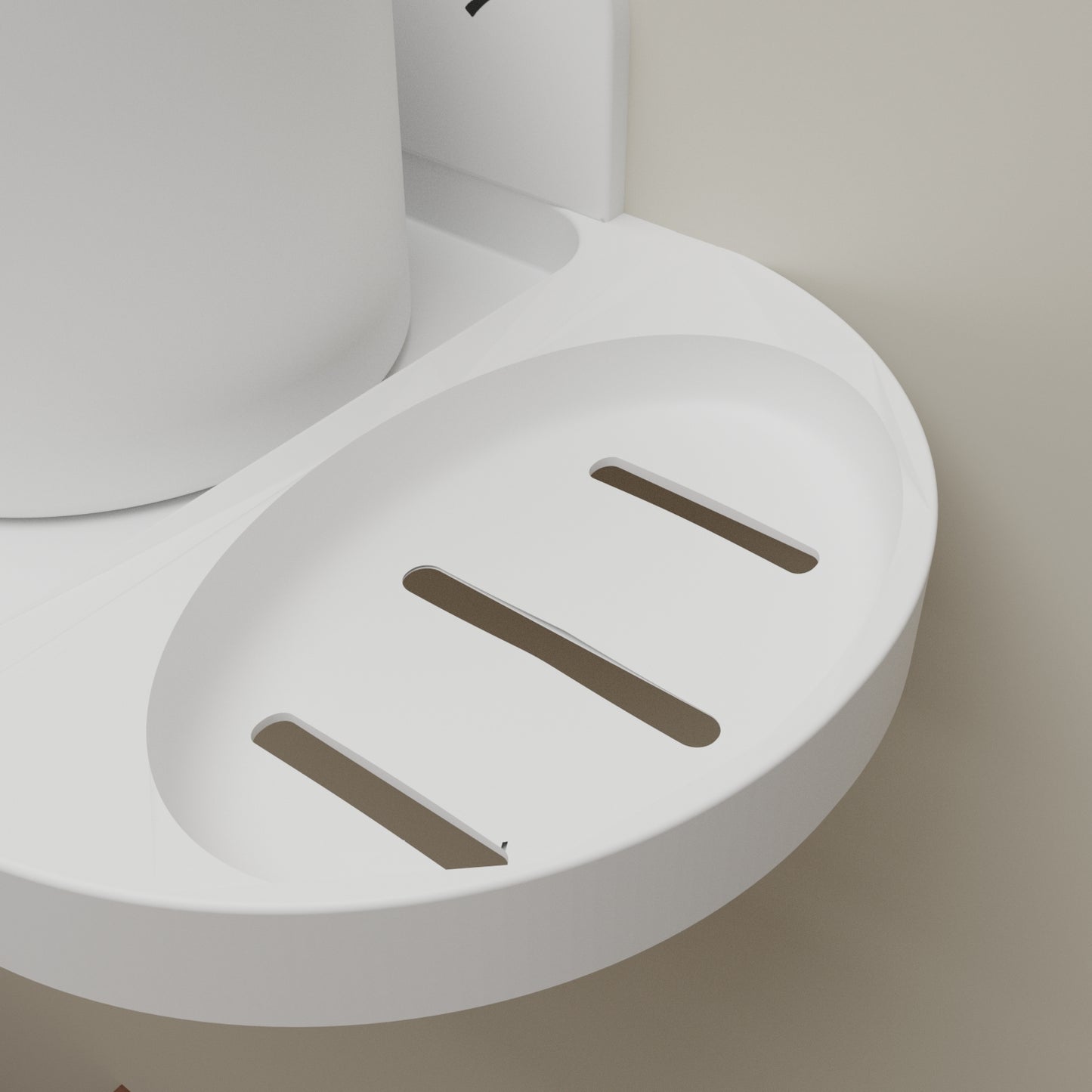 Leo 3 in 1 ABS Wall Shelf | Soap Dish, Tooth Brush Holder and Tumbler Holder in One| White Multipurpose Wall Shelf