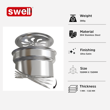 Swell Auto-Close Bowl Jali – For Swell Floor Drains Only (Not for Direct Floor Use) Satin Chrome