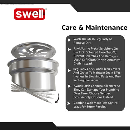 Swell Auto-Close Bowl Jali – For Swell Floor Drains Only (Not for Direct Floor Use) Satin Chrome